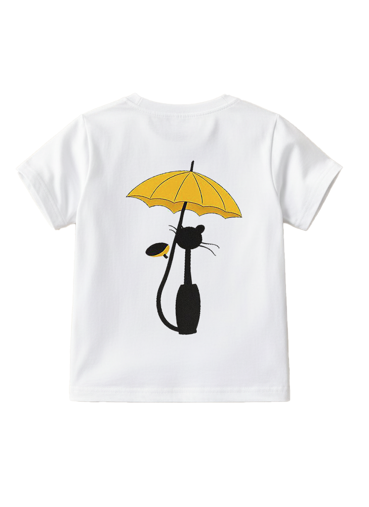Playera estampada para niños · dis:GATO SOMBRILLA