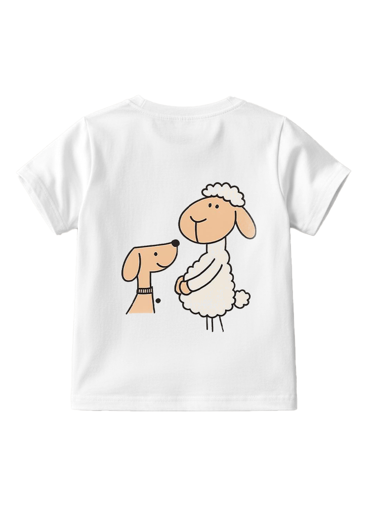 Playera estampada para niños · dis:PERRO Y OVEJA