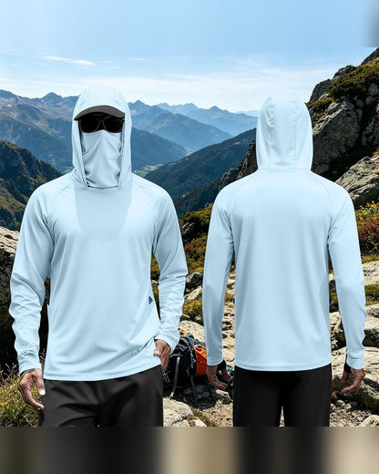 Hoodie de proteccion solar en la montana